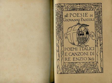 Poemi italici e Canzoni di Re Enzio - Giovanni Pascoli - copertina
