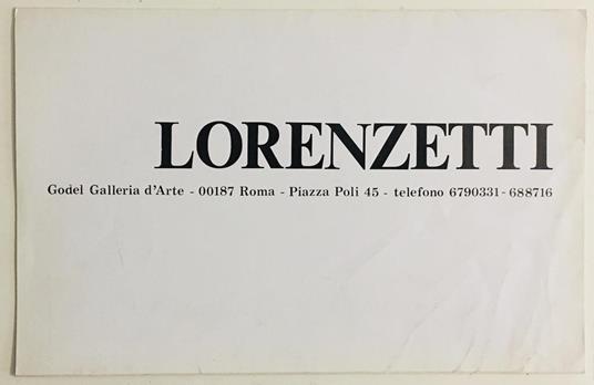 Lorenzetti - Carlo Lorenzetti - copertina