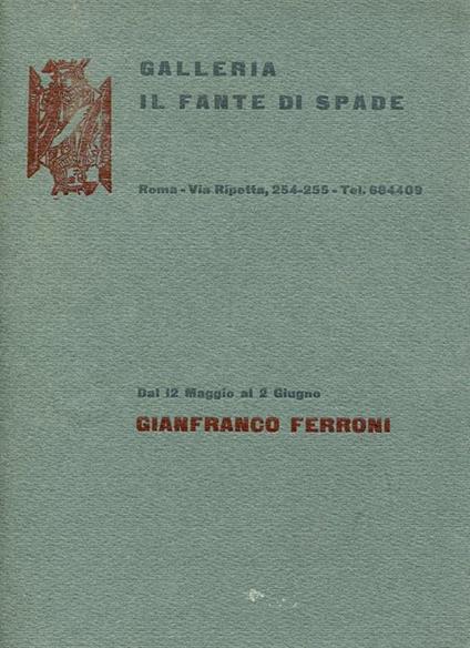 Plaquette di mostra, Roma 12 maggio-2 giugno 1966 - Gianfranco Ferroni - copertina