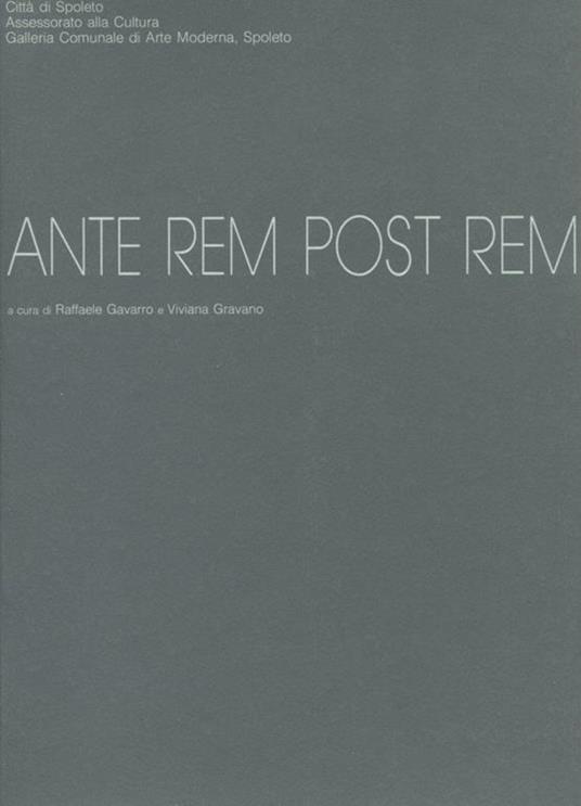 Ante rem post rem - Raffaele Gavarro - copertina