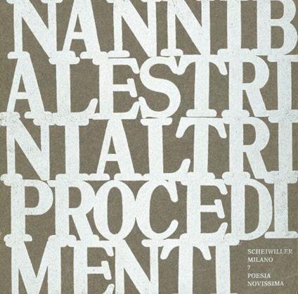 Altri procedimenti - Nanni Balestrini - copertina