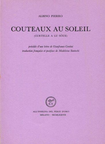 Couteaux au soleil (curtelle a lu soue) - Albino Pierro - copertina