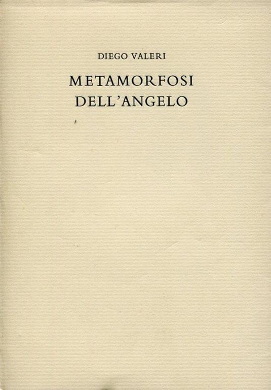 Metamorfosi dell'angelo - Diego Valeri - copertina