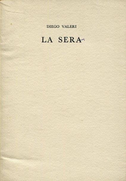 La sera - Diego Valeri - copertina