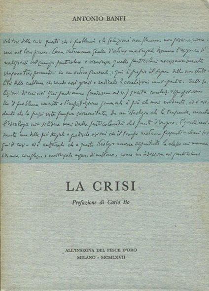 La crisi - Antonio Banfi - copertina