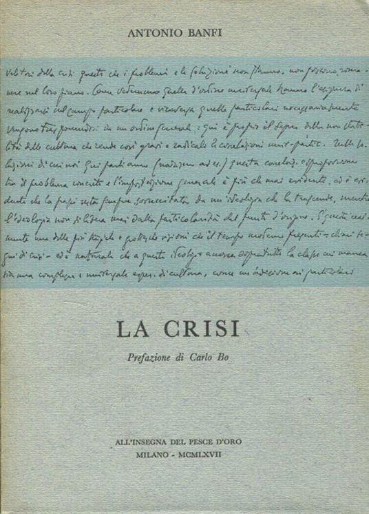 La crisi - Antonio Banfi - copertina
