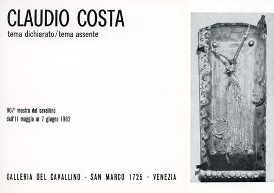 Claudio Costa. Tema dichiarato / Tema assente - Claudio Costa - copertina