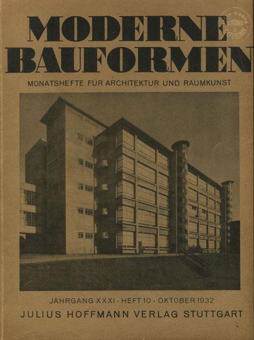 Moderne Bauformen. Monatshefte fur Architektur und Raumkunst. Jahrgang XXXI, Heft 10, Oktober 1932 - copertina