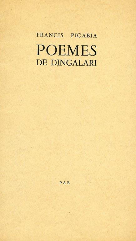 Poemes de Dingalari - Francis Picabia - copertina