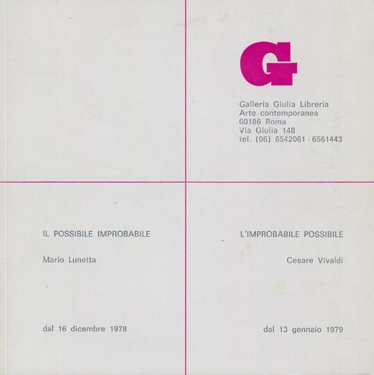 Il possibile improbabile - L'improbabile possibile - Mario Lunetta - copertina