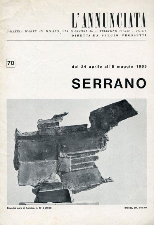 Serrano. Galleria d'arte L'Annunciata 1963 - copertina