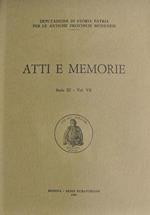 Deputazione di Storia Patria per le Antiche Provincie Modenesi - Atti e Memorie Serie XI - Vol. VII
