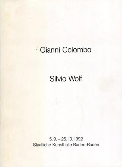 Gianni Colombo. Silvio Wolf - copertina