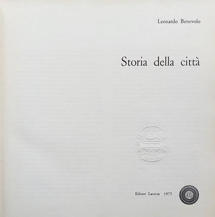 Storia della città - Leonardo Benevolo - copertina
