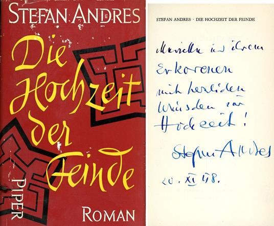 Die hochzeit der feinde - Stefan Andres - copertina