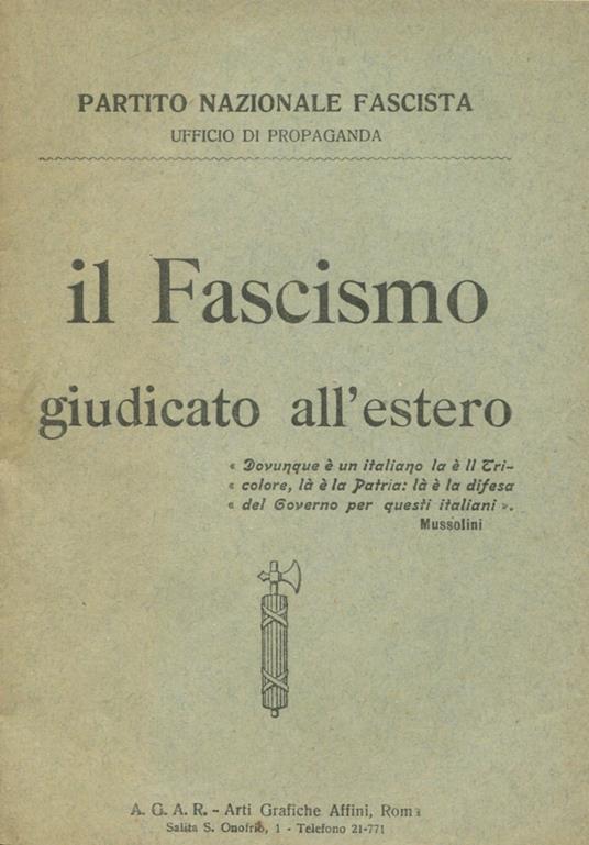 Il Fascismo giudicato all'estero - copertina