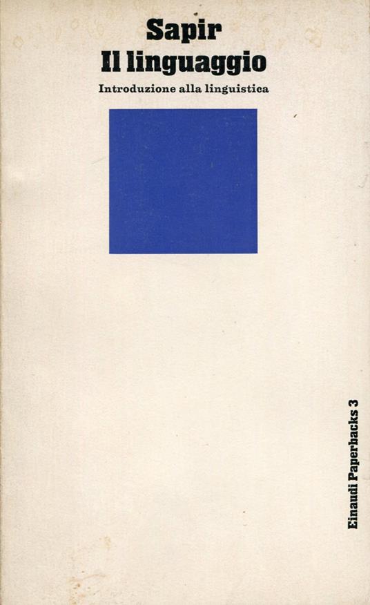 Il linguaggio. Introduzione alla linguistica - Edward Sapir - copertina