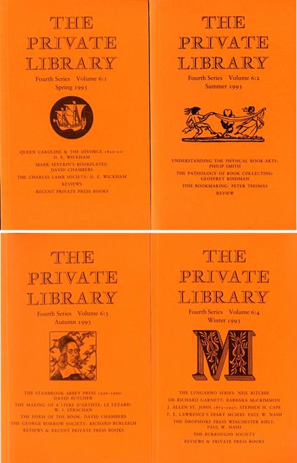 The private library. Quarterly Journal of the Private Libraries Association. Fourth series, Volume 6, nn. 1,2,3,4 - copertina