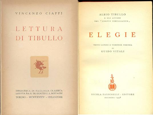 Lettura di Tibullo - Albio Tibullo - copertina