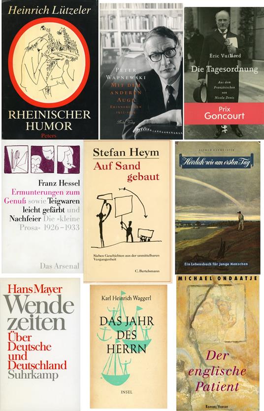 Lotto di 9 importanti libri in lingua tedesca (romanzi e saggi) - copertina