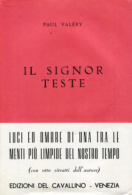 Il signor Teste - Paul Valéry - copertina