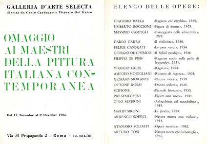 Omaggio ai maestri della pittura italiana contemporanea - Garibaldo Marussi - copertina