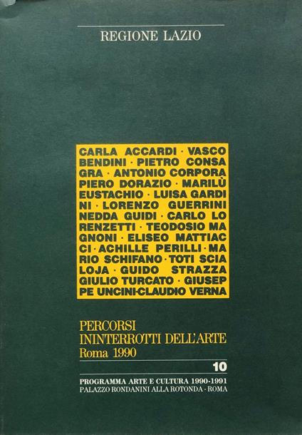Percorsi ininterrotti dell'Arte. Roma 1990 - copertina