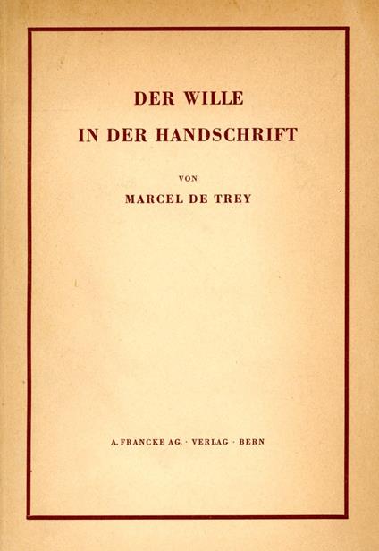 Der Wille in der Handschrift - copertina