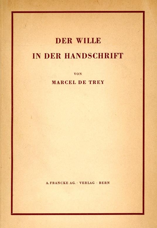 Der Wille in der Handschrift - copertina