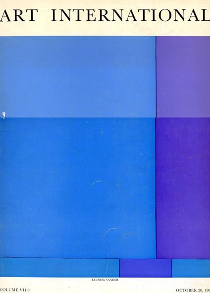 Art International, Volume XII, n. 8, 1968 - copertina