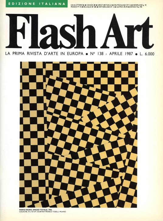 Flash Art. Aprile 1987, N. 138 - Flash Art - copertina