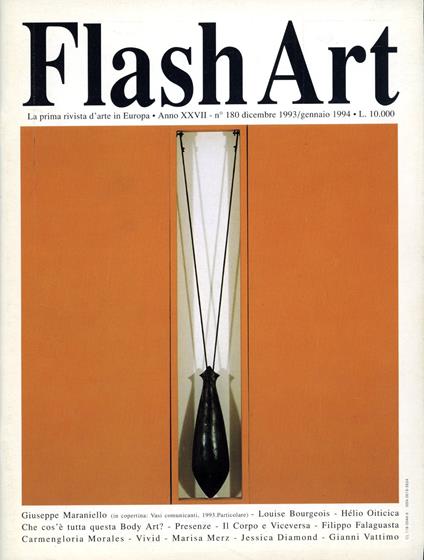 Flash Art. Dicembre 1993/Gennaio 1994, N. 180 - copertina