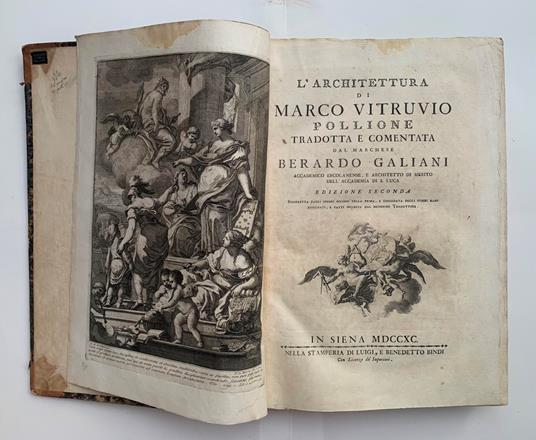 L' architettura di Marco Vitruvio Pollione tradotta e commentata dal Marchese Berardo Galiani - Marco Vitruvio Pollione - copertina