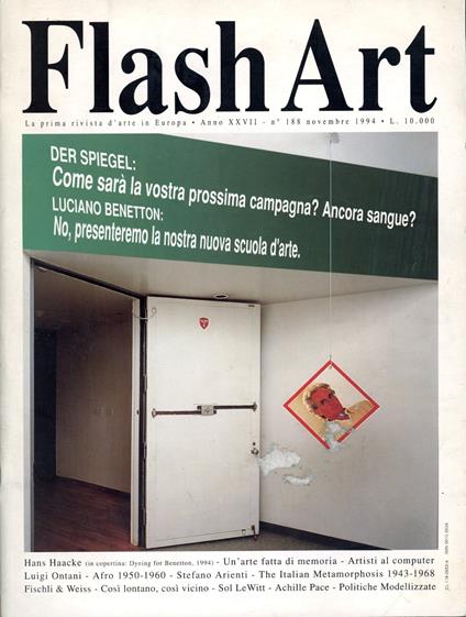 Flash Art. Novembre 1994, N. 188 - copertina