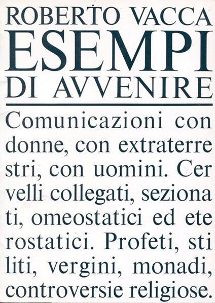 Esempi di avvenire - Roberto Vacca - copertina
