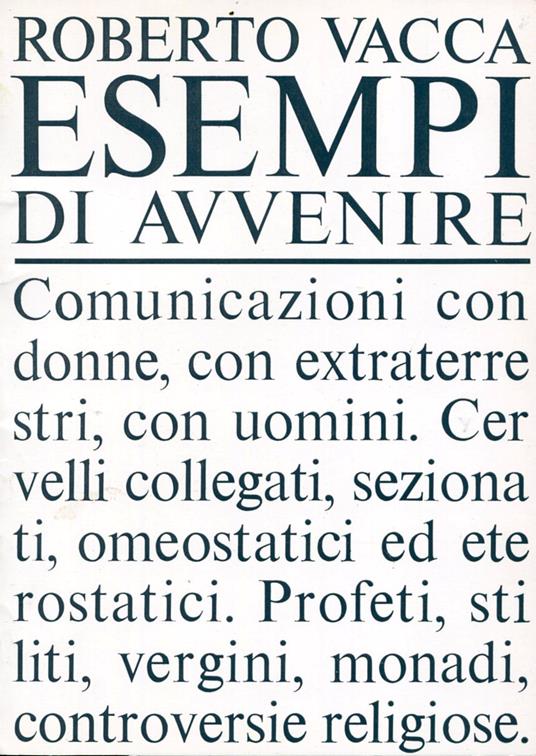 Esempi di avvenire - Roberto Vacca - copertina