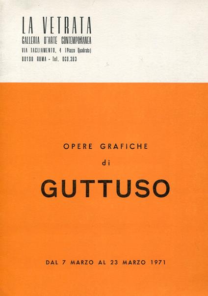 Opere grafiche di Guttuso - Renato Guttuso - copertina