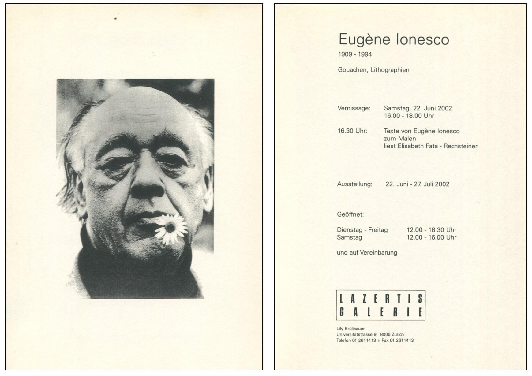 Eugene Ionesco. Gouachen, Originalgraphik, Plakate, Bucher