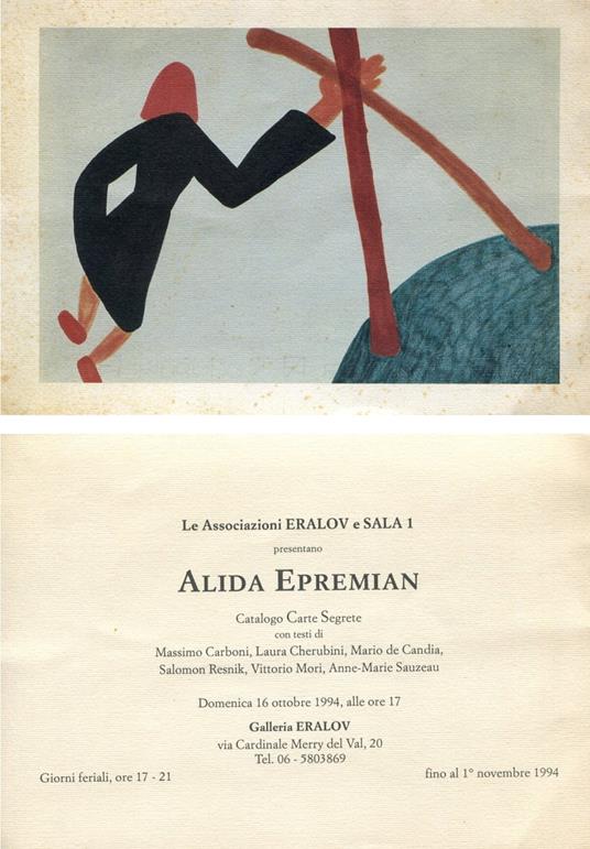 Alida Epremian. Galleria Eralov 1994 - Alida Epremian - copertina