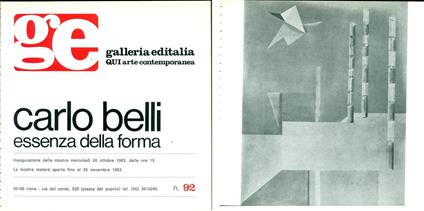 Carlo Belli. Essenza della forma - Carlo Belli - copertina
