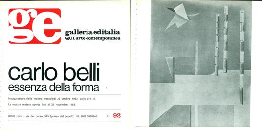 Carlo Belli. Essenza della forma - Carlo Belli - copertina