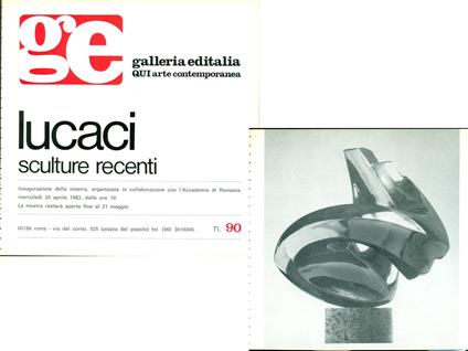 Lucaci sculture recenti - copertina