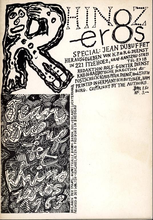 Rhinozeros. Special: Jean Dubuffet - copertina