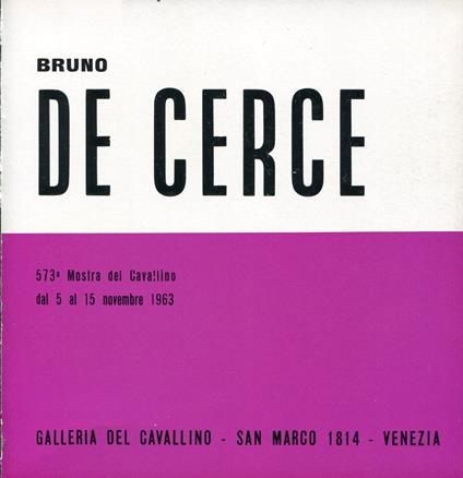 Bruno De Cerce - copertina