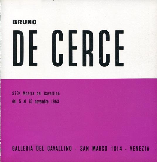 Bruno De Cerce - copertina