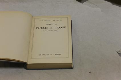Foscolo - Poesie E Prose Di: Foscolo - copertina