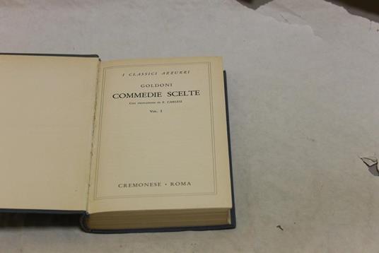 Commedie Scelte Vol.1 - Carlo Goldoni - copertina