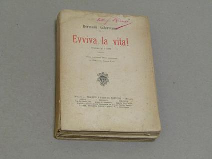 Evviva la vita! - Hermann Sudermann - copertina