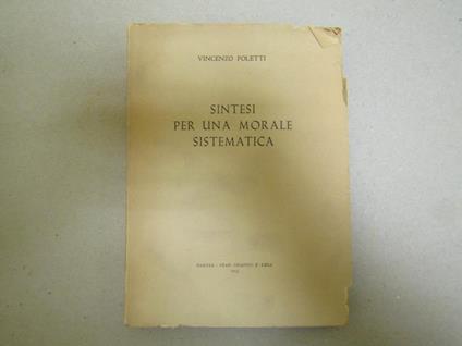 Sintesi Per Una Morale Sistematica - Vincenzo Poletti - copertina