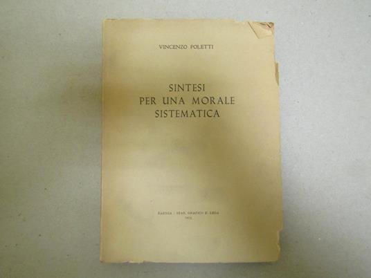 Sintesi Per Una Morale Sistematica - Vincenzo Poletti - copertina